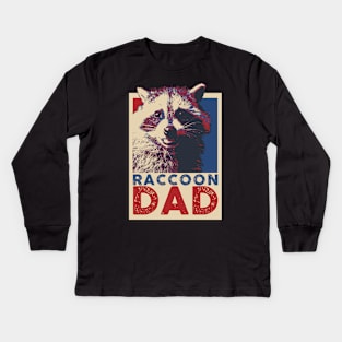 Raccoon Dad Pop Art Style Kids Long Sleeve T-Shirt